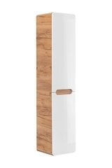 Высокий шкаф подвесной 35 см с корзиной для белья Aruba White цена и информация | Шкафчики для ванной | kaup24.ee