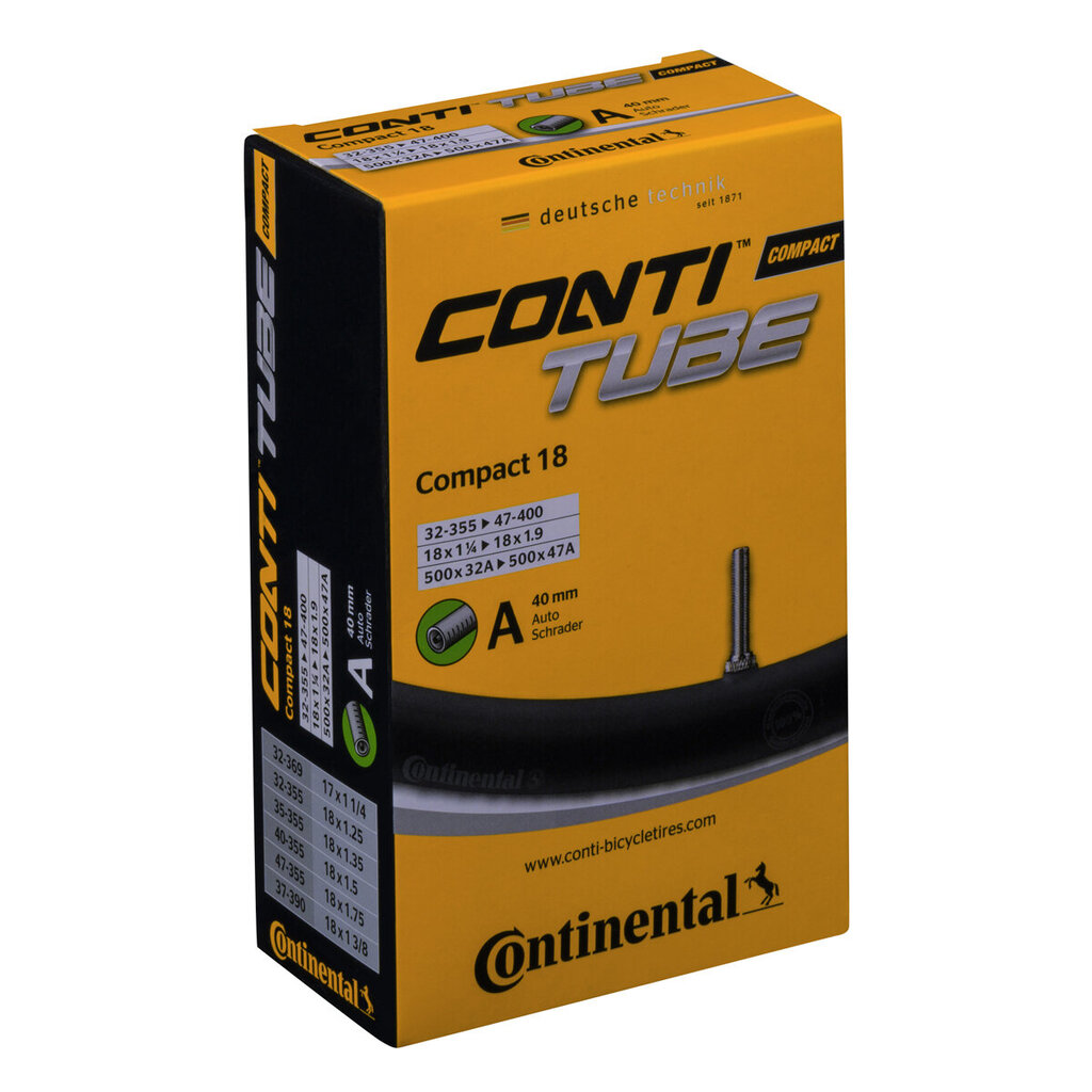 Sisekumm Continental Compact 18 AV, 32/47-355/400 цена и информация | Jalgratta sisekummid ja rehvid | kaup24.ee