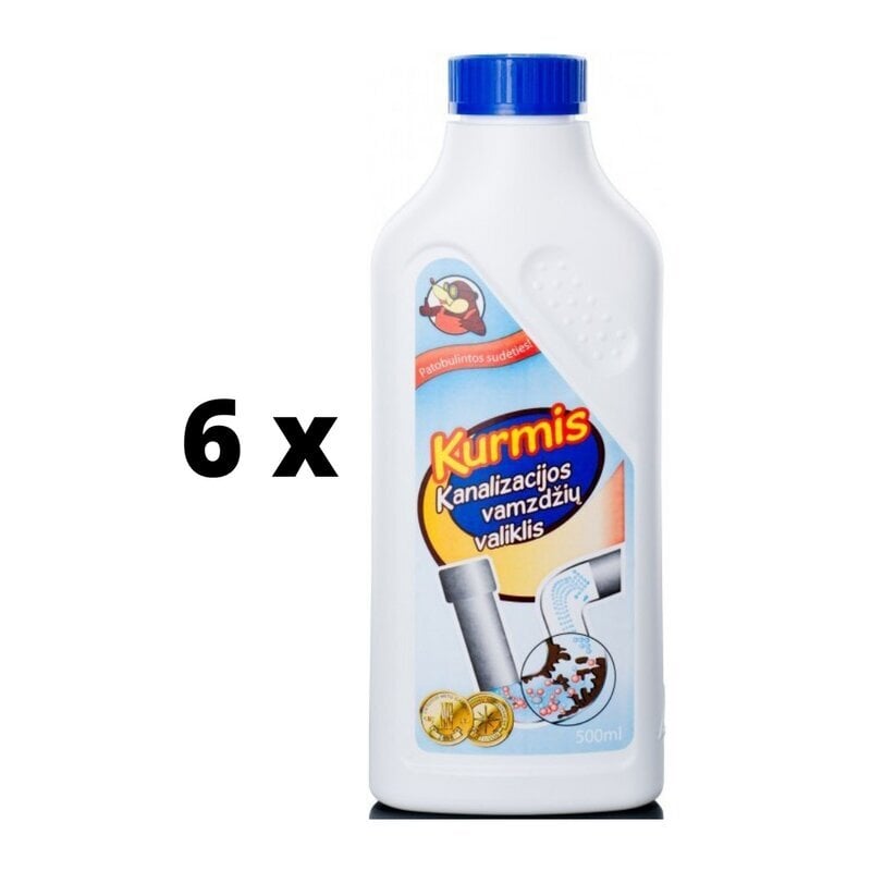 Kanalisatsioonitorude puhastusvahend Kurmis, vedel, 500 ml x 6 tk цена и информация | Puhastusvahendid | kaup24.ee