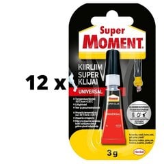 Клей Super Moment, 3 г x 12 шт. упаковка цена и информация | Клей | kaup24.ee