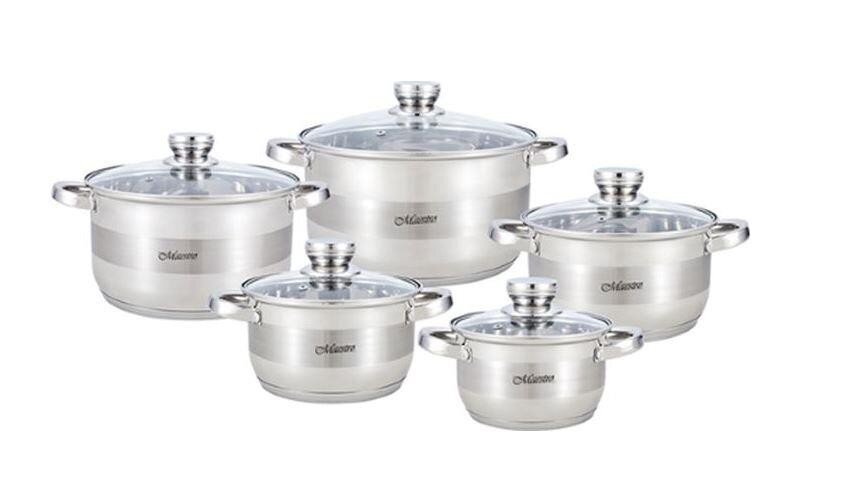 Pottide komplekt Maestro MR-2220 A set of pots of 10 elements цена и информация | Potid ja kiirkeedupotid | kaup24.ee