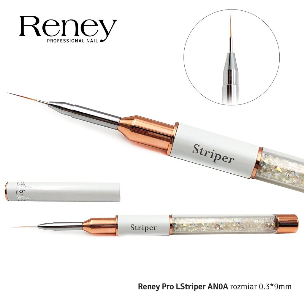 Reney Pro Striper AN0A 0.3*9mm pintsel kaunistamiseks hind ja info | Maniküüri ja pediküüri tarvikud | kaup24.ee