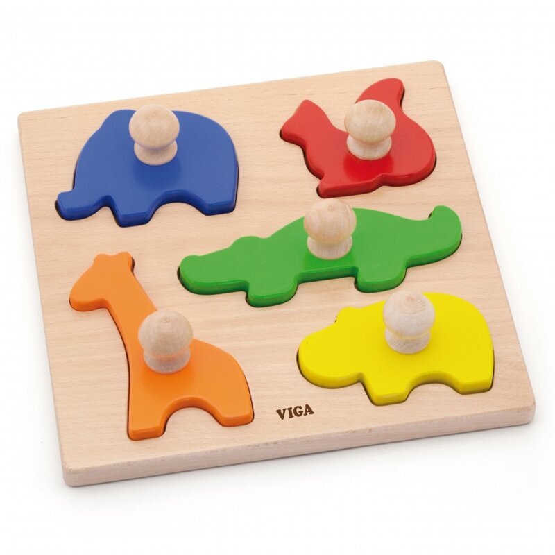 Puidust puzzle Viga, loomad hind ja info | Pusled | kaup24.ee