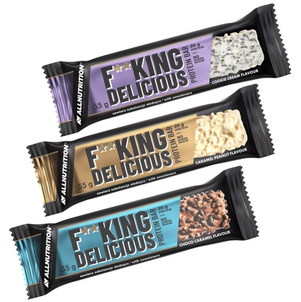 Proteiinibatoon AllNutrition Fitking Delicious Protein bar 55 g, küpsise kreem hind ja info | Vitamiinid, toidulisandid, preparaadid tervise heaoluks | kaup24.ee