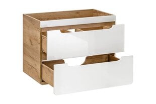Шкаф под умывальник с выдвижными ящиками ARUBA WHITE, 80х60х45 см цена и информация | Шкафчики для ванной | kaup24.ee