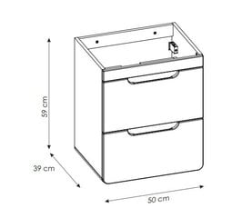 Valamukapp 50х60х40cm sahtlitega ARUBA WHITE цена и информация | Шкафчики для ванной | kaup24.ee