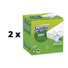 Сухие салфетки Swiffer Sweeper, сменный блок 36 x 2 шт. упаковка цена и информация | Принадлежности для уборки | kaup24.ee