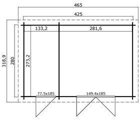 Aiamaja-kuur Elmo2 11,4 m² 2 ruumiga цена и информация | Садовые сараи, дровницы | kaup24.ee