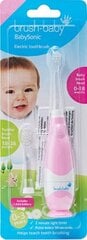 Электрическая зубная щетка Brush-Baby «BabySonic» для детей 0-3 лет + головки 2 шт (розовая) цена и информация | Электрические зубные щетки | kaup24.ee