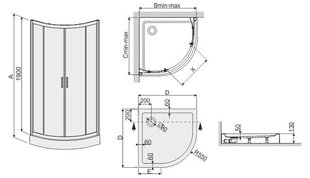 Nurga dušikabiin Sanplast TX KP4/TX4b 80s, profiil valge, läbipaistev klaas W0, alusega цена и информация | Душевые кабины | kaup24.ee