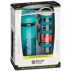 BlenderBottle ComboPak Sportmixer-GoStak komplekt, Teal цена и информация | Бутылки для воды | kaup24.ee