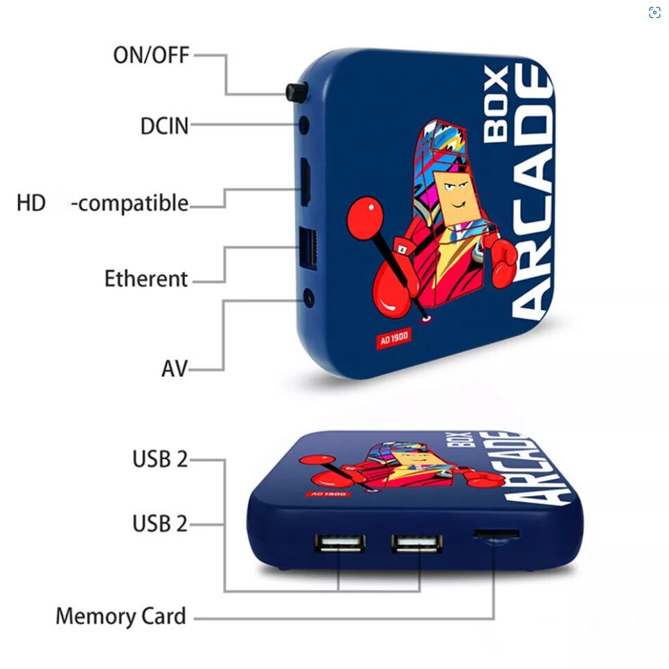 Juhtmeta klassikaline retromängukonsool/konsool Data Frog Arcade Box с 33000+ mängu цена и информация | Mängukonsoolid | kaup24.ee