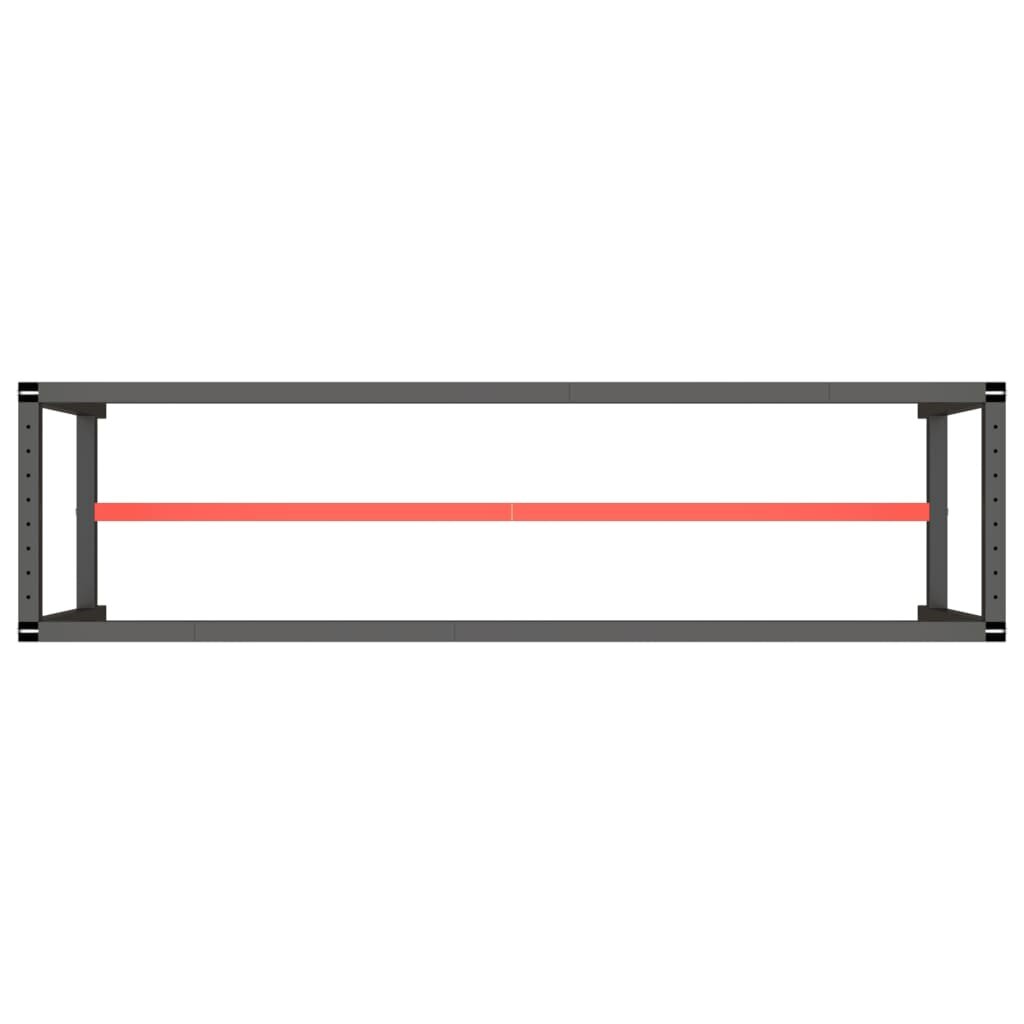 vidaXL tööpingi raam, matt must ja matt punane, 210x50x79 cm, metall hind ja info | Mööblijalad | kaup24.ee