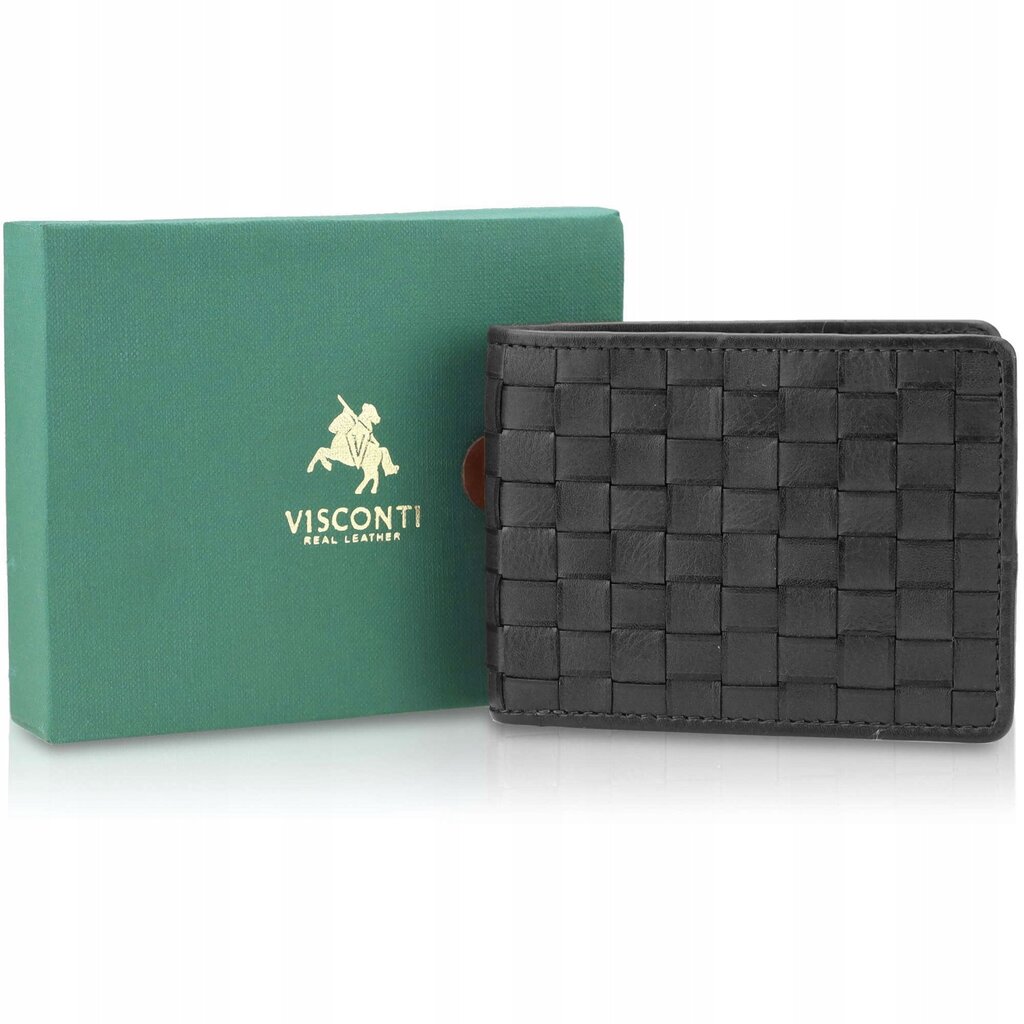 Meeste ehtsast nahast rahakott Visconti PT-105, must hind ja info | Meeste rahakotid | kaup24.ee