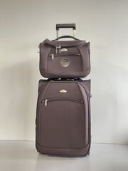 Väike reisikohver Airtex reisikotiga, 30 L, pruun, 2311/20 цена и информация | Чемоданы, дорожные сумки | kaup24.ee