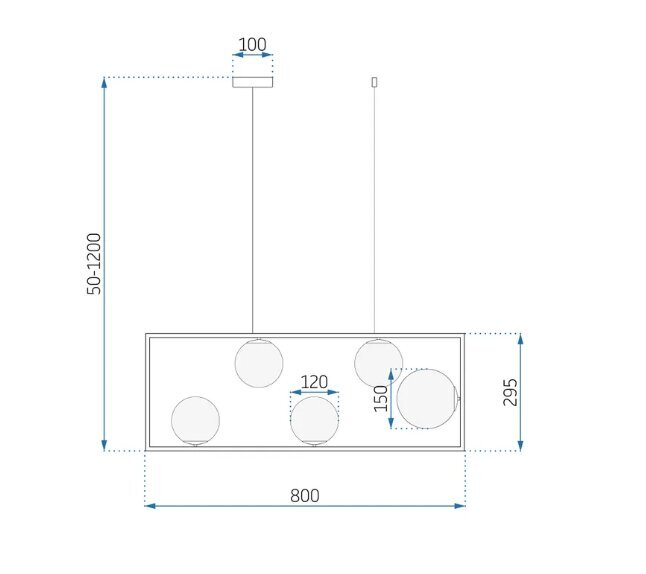 Rippvalgusti kuldne APP1020-5CP hind ja info | Rippvalgustid | kaup24.ee