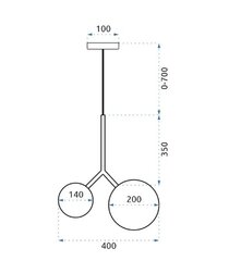 Rippvalgusti APP1013-2CP hind ja info | Rippvalgustid | kaup24.ee