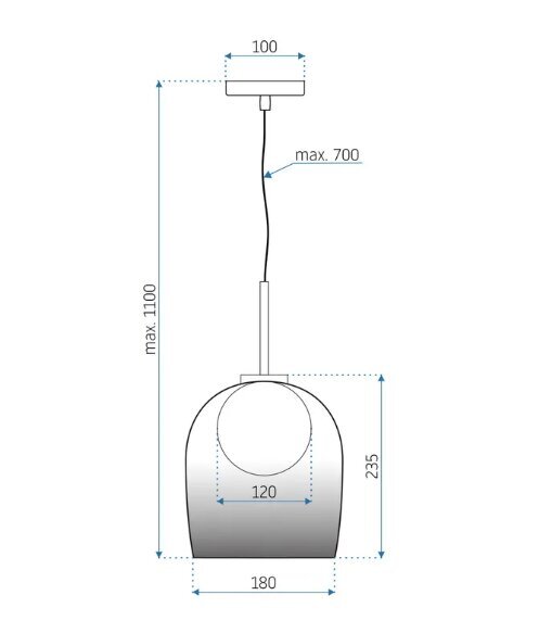 Rippvalgusti APP1026-1CP hind ja info | Rippvalgustid | kaup24.ee