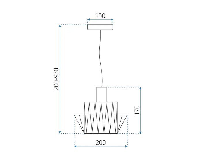 Rippvalgusti APP941-1CP komplekt must 36cm hind ja info | Rippvalgustid | kaup24.ee