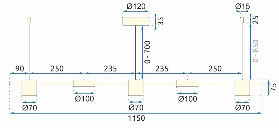 LED rippvalgusti APP929-5CP kuld hind ja info | Rippvalgustid | kaup24.ee