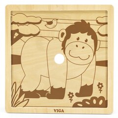 Деревянный пазл из 9 деталей Вига, горилла цена и информация | Пазлы | kaup24.ee