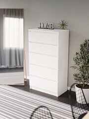 Kummut 3 x Eliving Demi, 5 sahtliga, 70 cm, valge цена и информация | Комоды | kaup24.ee