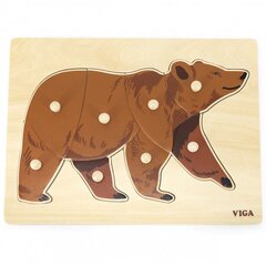 Деревянный пазл Вига, медведь цена и информация | Пазлы | kaup24.ee