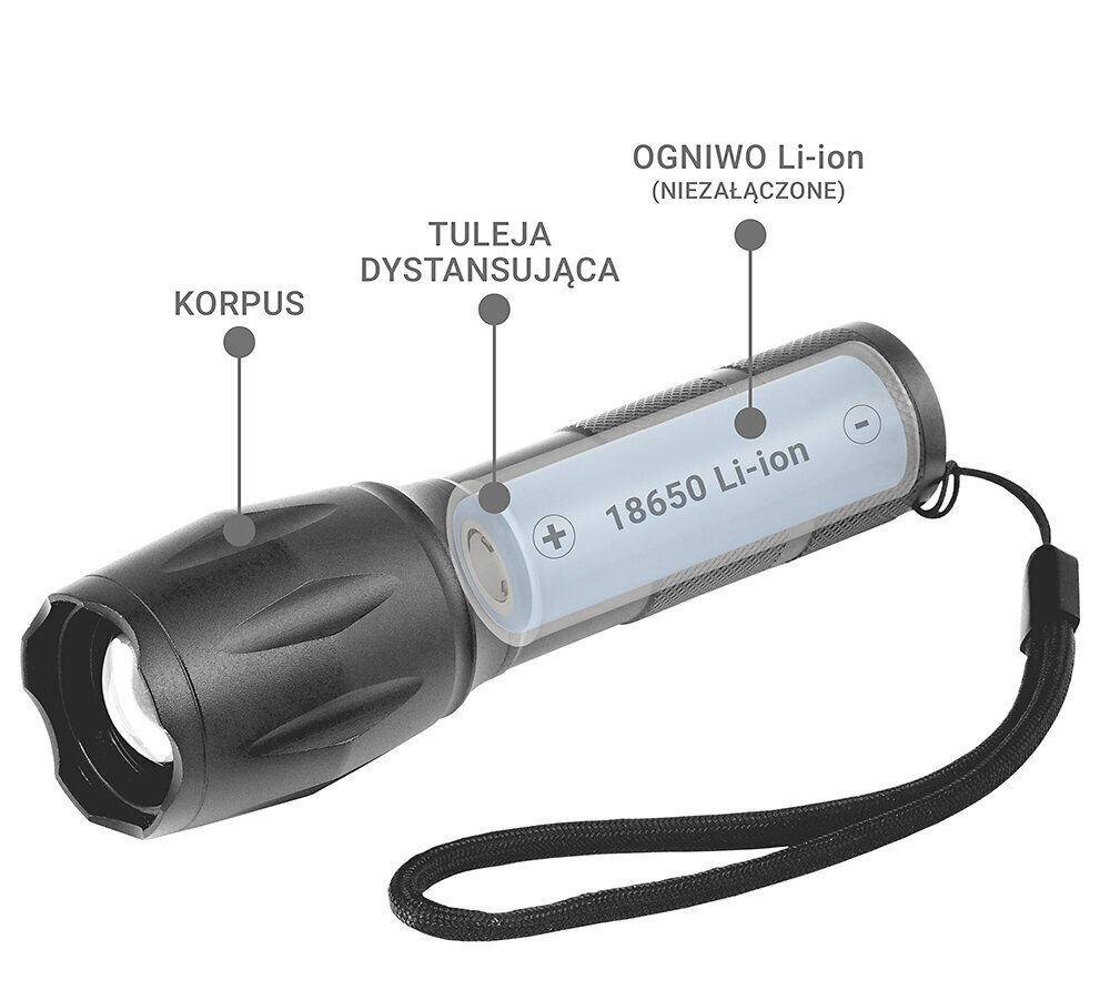 LED flashlight diode CREE XM-L2 18650 / 3x AAA (R03) цена и информация | Taskulambid, prožektorid | kaup24.ee