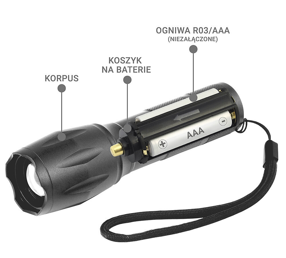 LED flashlight diode CREE XM-L2 18650 / 3x AAA (R03) hind ja info | Taskulambid, prožektorid | kaup24.ee