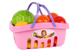 Ostukorv köögiviljade ja puuviljadega, roosa hind ja info | Tüdrukute mänguasjad | kaup24.ee