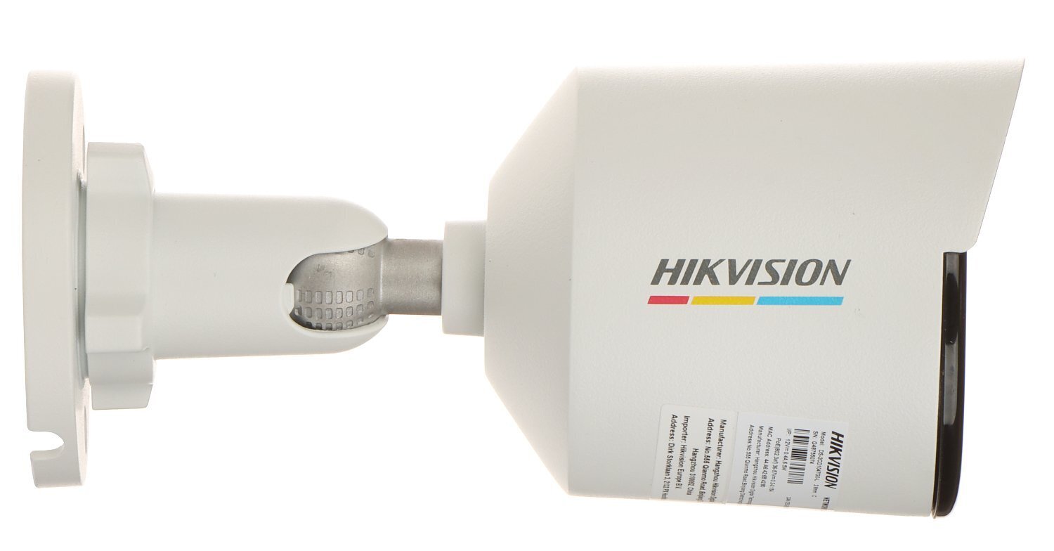 IP Camera Hikvision DS-2CD1027G0-L(C) F2.8 Bullet, 2 MP, Fixed focal lens, IP67, H.265/H.264/MJPEG, White, 107 ° цена и информация | Valvekaamerad | kaup24.ee