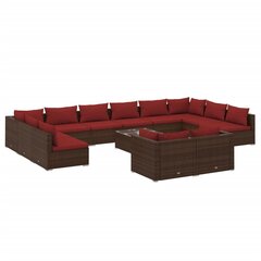 Комплект мебели с подушками, 9 частей, коричневый цена и информация | Комплекты уличной мебели | kaup24.ee