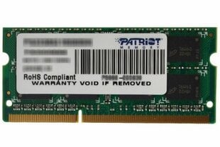 Оперативная память RAM Patriot Memory 4GB DDR3 SODIMM memory module 1333 MHz цена и информация | Оперативная память (RAM) | kaup24.ee