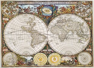 Puidust pusle Trefl Vana maailmakaart, 1000-osaline hind ja info | Pusled | kaup24.ee