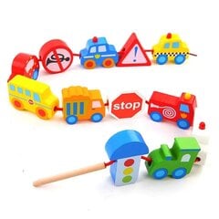 Puidust sõidukid koos köiega - Woopie Green hind ja info | Imikute mänguasjad | kaup24.ee