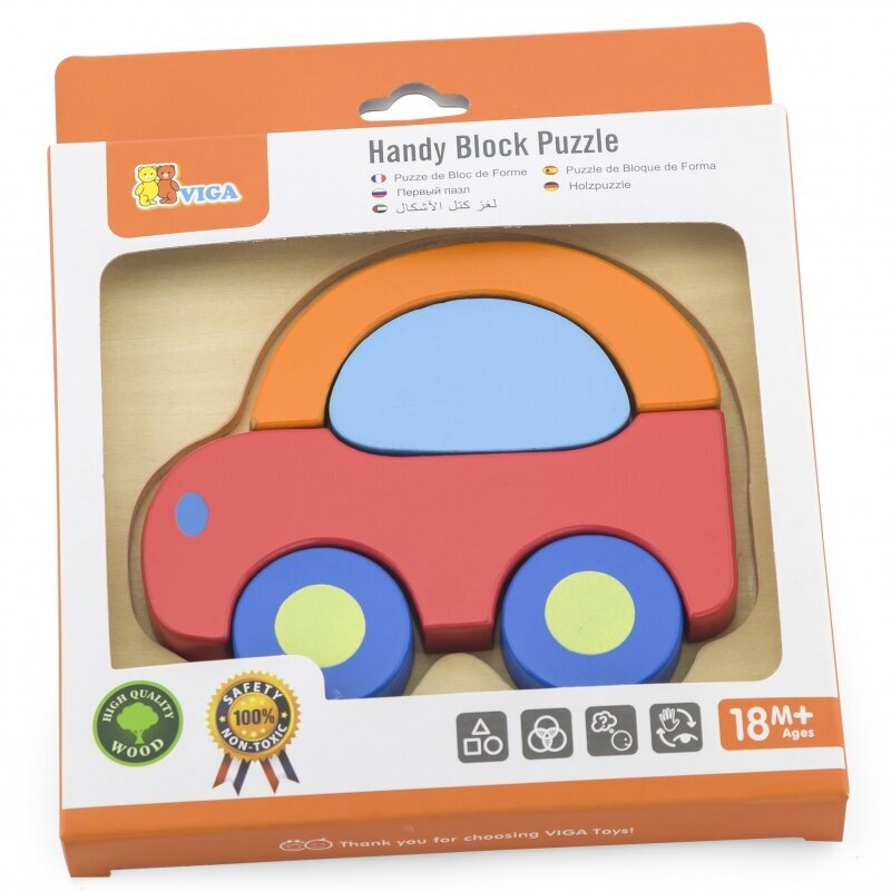 Puidust puzzle Viga, auto hind ja info | Imikute mänguasjad | kaup24.ee