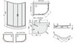 Nurga dušikabiin Sanplast TX KP4/TX5b/L 80x120s, profiil matt hõbedane, dekoreeritud klaas cora, alusega цена и информация | Dušikabiinid | kaup24.ee