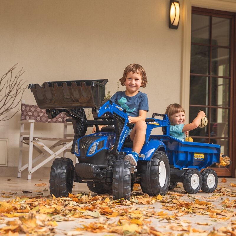Traktor koos labida ja haagisega, sinine цена и информация | Poiste mänguasjad | kaup24.ee