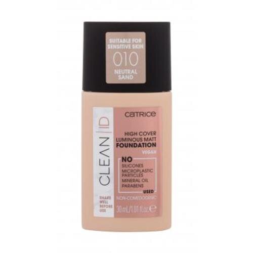 Catrice Clean ID Luminous Matt Make-up - Matující a rozjasňující tekutý make-up 30 ml 025 Warm Peach #C29C87 цена и информация | Jumestuskreemid, puudrid | kaup24.ee