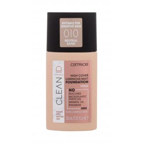 Catrice Clean ID Luminous Matt Make-up - Matující a rozjasňující tekutý make-up 30 ml 010 Neutral Sand #CFA688 hind ja info | Jumestuskreemid, puudrid | kaup24.ee