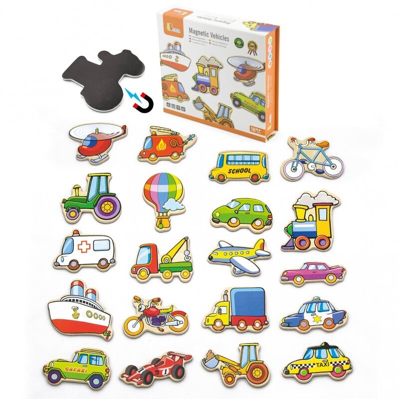 Puidust magnetiline sõidukipuzzle hind ja info | Imikute mänguasjad | kaup24.ee