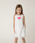 Tüdrukute kleit trükiga Gulliver, valge цена и информация | Tüdrukute kleidid | kaup24.ee