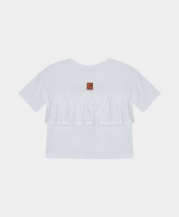 Футболка белая с принтом и рюшами для девочек Gulliver цена и информация | Рубашки для девочек | kaup24.ee