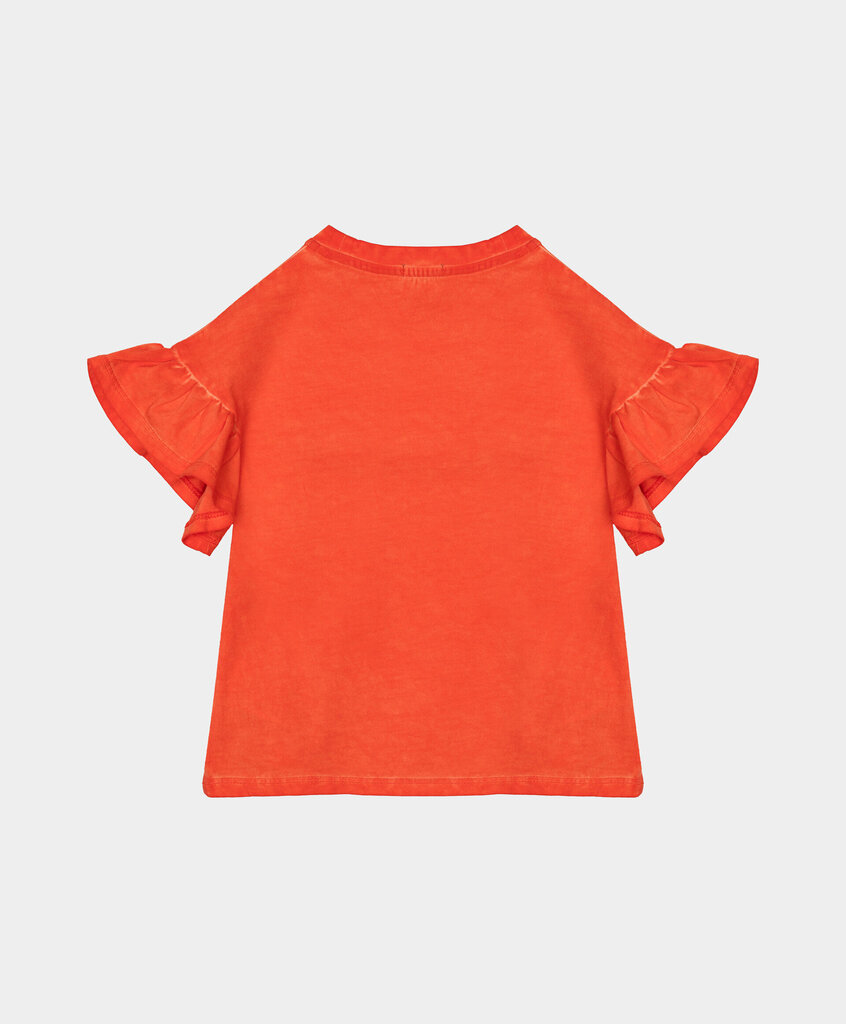 Tüdrukute T-särk trüki ja rüüsidega Gulliver, oranž hind ja info | Tüdrukute särgid | kaup24.ee