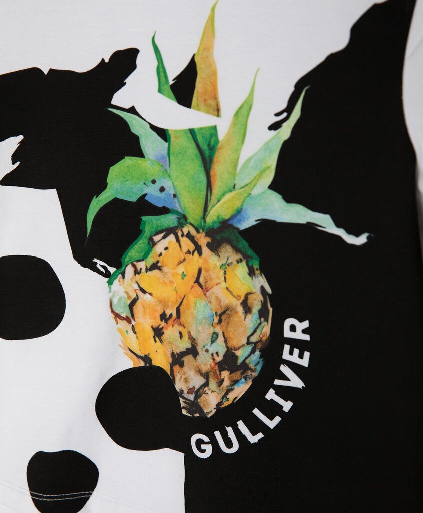 Tüdrukute T-särk trükiga Gulliver, valge цена и информация | Poiste särgid | kaup24.ee