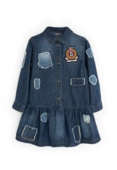 Tüdrukute teksakleit madala vöökoha ja tikanditega Gulliver hind ja info | Tüdrukute kleidid | kaup24.ee