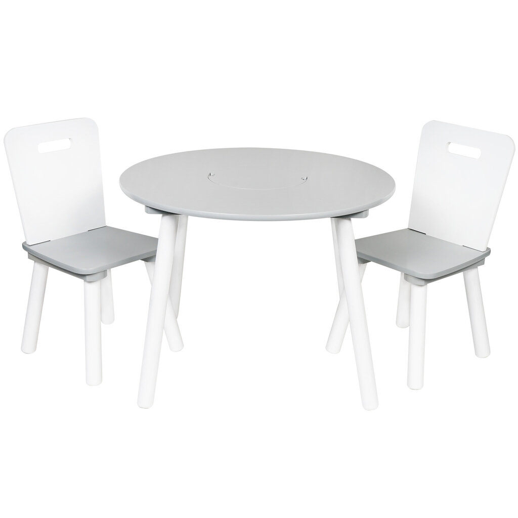 Ümmargune laud toolidega, hall hind ja info | Laste lauad ja toolid | kaup24.ee