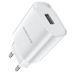 Сетевая зарядка Borofone BN1, 2.1A, белая цена и информация | Зарядные устройства для телефонов | kaup24.ee