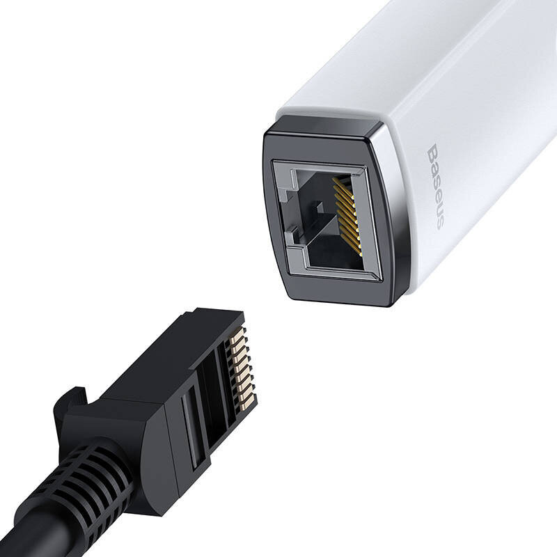 Adapter Baseus Lite Series USB to RJ45 network, 100Mbps (white) цена и информация | USB jagajad, adapterid | kaup24.ee