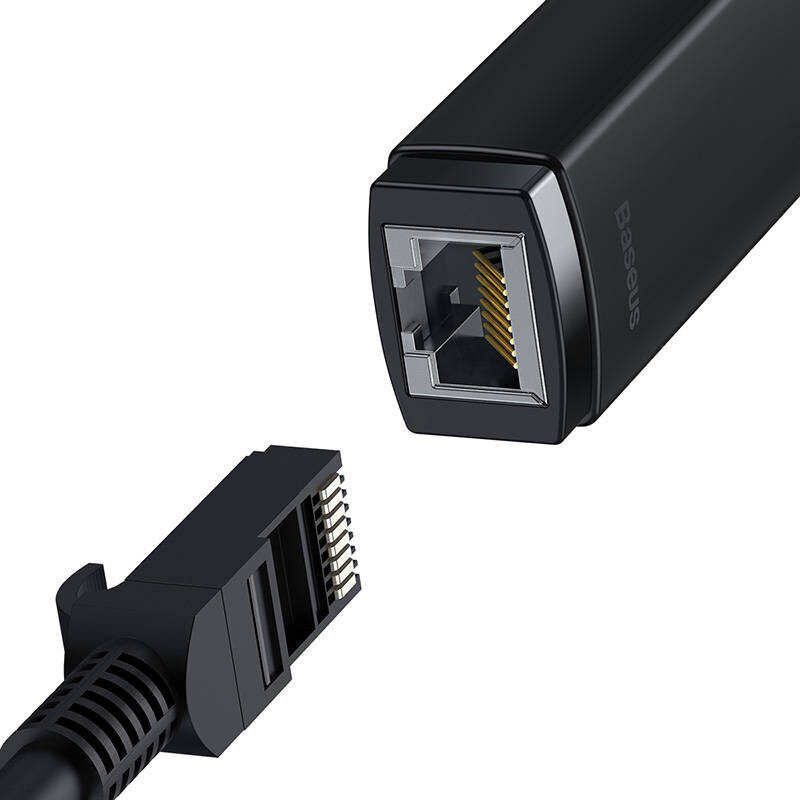 Adapter Baseus Lite Series USB-C to RJ45 network (black) цена и информация | USB jagajad, adapterid | kaup24.ee